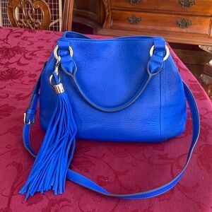 NWOT G.I.L.I. royal blue genuine leather handbag/crossbody